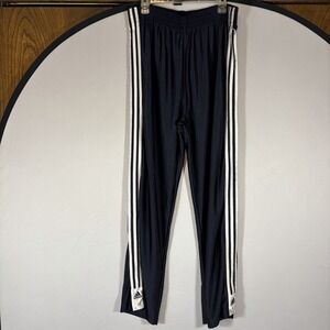 Adidas Y2K Medium Snap Shiny Basketball Tearaway Navy Stripe Pants 2007 Mens 90s